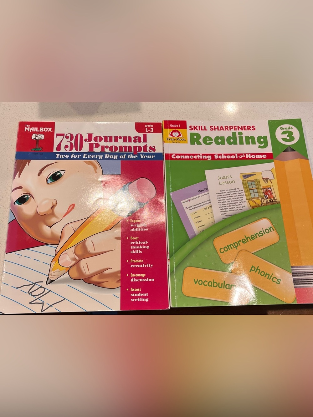 Evan-Moor Grade 1-3 730 Journal Prompts K1& Skill Sharpeners Read K3 Workbook